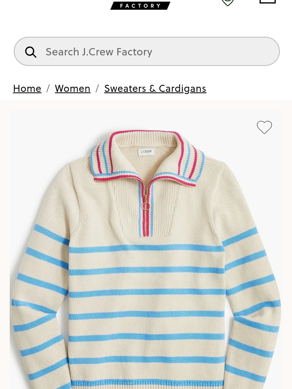 Striped Half Zip Sweater